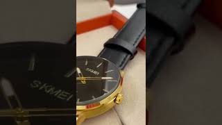 Чоловічий наручний кварцовий годинник Skmei 2074GDBK Gold-Black