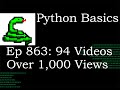 Python Basics Tutorial 94 Videos of 1000 Or More Views