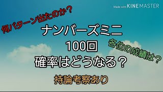 (ナンバーズ3)直近100回のミニを表にして考察してみた！