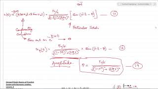 Response of a damped single degree of freedom system to a harmonic loading - Another Approach