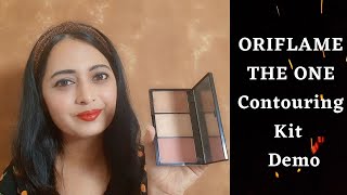 Oriflame The One Contouring Kit Swatches Review \u0026 Demo | Contour, Highlight \u0026 Blush | By hnbStation