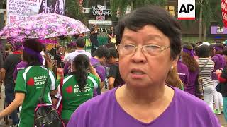 Dozens of women in demonstration calling for end to exploitation