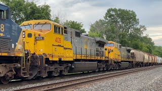 Pair of QNSL (Quebec North Shore \u0026 Labrador) Locomotives Trailing on Today's CSX M561!  (7/24/22) 4K