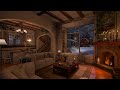 cozy winter farmhouse interior night ambience log fireplace wind snow u0026 blizzard sounds