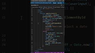 Create Age Calculator using HTML & CSS JavaScript #shorts