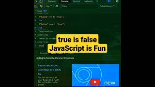 JavaScript Tutorial | true is false | javascript is fun #shorts #html #javascript