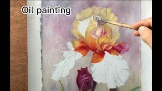 009 Oil Painting Technique How to paint iris First layer of color 油画技法 怎么样画鸢尾花 第一层颜色