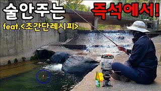 잡아서 바로 먹는 최고의 초간단 술안주 만드는 법! 낚시로 산속 1급수 계곡에서 살아남기! 자급자족