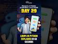 Learn Python LOOP in 60 Seconds (29/75Days 🔥) | All Videos Are here👉 #PythonLearningChallenge