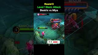 Miya vs Beatrix: Round 3 : Level 1 BA only #mlbb #miya #beatrix