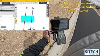 SITECH Siteworks Advanced Measurements Create Surface for Sidewalk off TBC