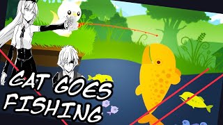 A Video Where  Cat Caught A Fish With Fishing Line , And Actually Caught A Lot