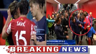 Atletico vs Man City Tunnel footage of Jack Grealish and Stefan Savic clash