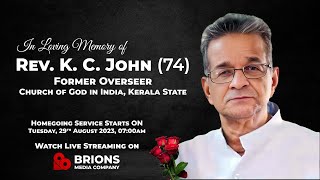 Rev. K. C. John (74) | Former Overseer, Church of God in India, Kerala State | Homegoing Service