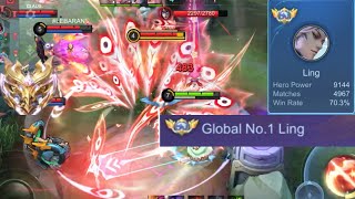 Only 10% Ling users can play this position calmly. Global 1 Ling MLBB(Lord Shen is here)