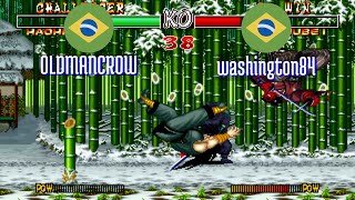 FT5 @samsho2: OLDMANCROW (BR) vs washington84 (BR) [Samurai Shodown II Fightcade] Jan 27