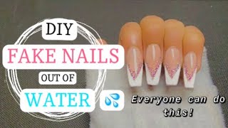 DIY Fake Nails From Water and Flour | No nail glue, No pva glue, No fevicol, No gel, No acrylic