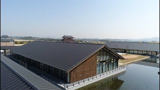 『空撮 』ドローンで見る美しい屋根　【奈良平城宮跡歴史公園　朱雀門ひろば】