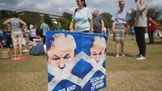 Trump in Schottland: Proteste auf Schritt und Tritt