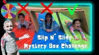Epic Outdoor Game For Kids: Slip N' Slide Mystery Box Challenge | Shelley Girls