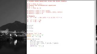 B16 Example problem solving a higher order ODE with the Euler formula