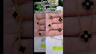 Set perhiasan titanium clover #cincin #kalung #gelang