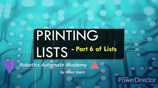 Printing Lists in Different Formats in Python - Lists Part 6