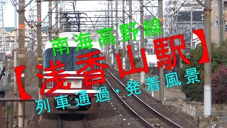 南海高野線【浅香山駅 列車通過・発着風景】