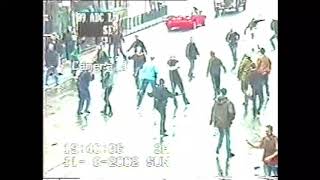 Hearts v Hibernian - CASUALS  - HOOLIGANS FIGHT - CCTV - Edinburgh City - 11 August 2002