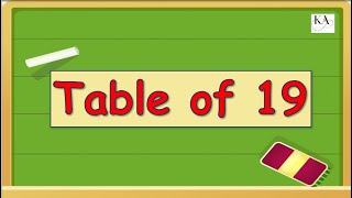 Table of 19| Multiplication of 19 | Multiplies of 19 | 19x1=19 | 19 ka table | Tables | Table song|