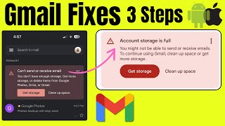 Gmail "Can't send or receive email & Your Storage Is Almost Full" on Phone
