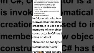 C# constructor Short | malayalam tutorial | csharp programming language
