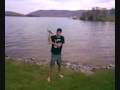 Ali Rad : Nunchaku ninja beside the river with picture of martial art Ali Rad