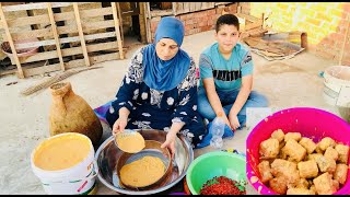 رغم تعبى بس كان لازم اعمل كده المش الفلاحى الاصلى بكل خطواته لو بيفصل منك واو في دود وسوس عندى الحل