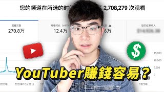 【YouTuber賺錢容易？是真的嗎？】頻道開通收益2年之後，我賺了多少錢？💰💰💰