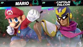 【第71試合】スマブラSP amiibo 対戦 マリオ(オリジナル/赤) vs キャプテン・ファルコン(水色) 【1vs1】