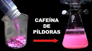 Extrayendo cafeína de píldoras de cafeína