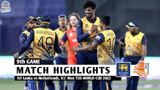 Sri Lanka vs Netherlands T20 World Cup 2022 Full Match Highlights | Sl vs Ned T20 World Cup 2022