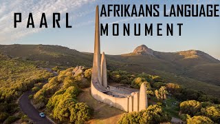 PAARL TOWN AND AFRIKAANS LANGUAGE MONUMENT IN WESTERN CAPE SOUTH AFRICA