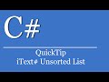 QuickTip #339 - C# Visual Studio .NET Tutorial - iText# PDF Add Unsorted List