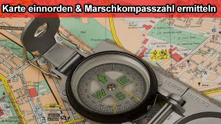 Den Marschkompass richtig benutzen Marschkompasszahl bestimmen \u0026 ermitteln  Karte Kompass einnorden