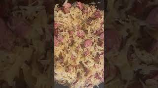 What’s for dinner? Sauerkraut and sausage with potatoes! #shorts #cooking #cookingvideo