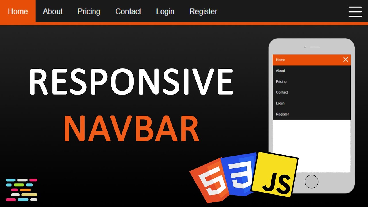 How To Create A Responsive Navbar With Hamburger Menu Using Html Css ...