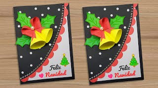 Hermosa Tarjeta Navideña 🥰 Tarjeta Navideña hecha a mano🎅 🥰Muy fácil!🥰 Christmas Card