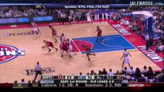 LeBron James Full Sprint Hammer Game 3 2009 NBA Playoffs - Jalen Rose Comments