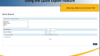 Creating a Customized List Using “Quick Export”