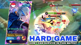 LING M-WORLD ULTRA FASTHAND ( HARD GAME!! ) HOW I CAN SURVIVE IN THIS MATCH - Ling Mobile Legends