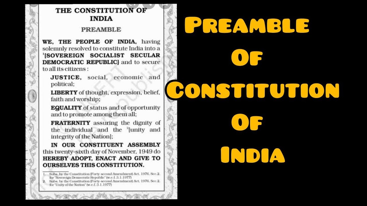 Preamble Of Constitution Of India. - YouTube