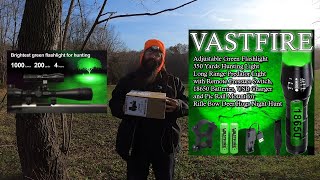 VASTFIRE Adjustable Green Flashlight 350 Yards Hunting Light Review #VASTFIRE