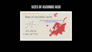 Sizes of ascorbic acid compared with Europe's surface